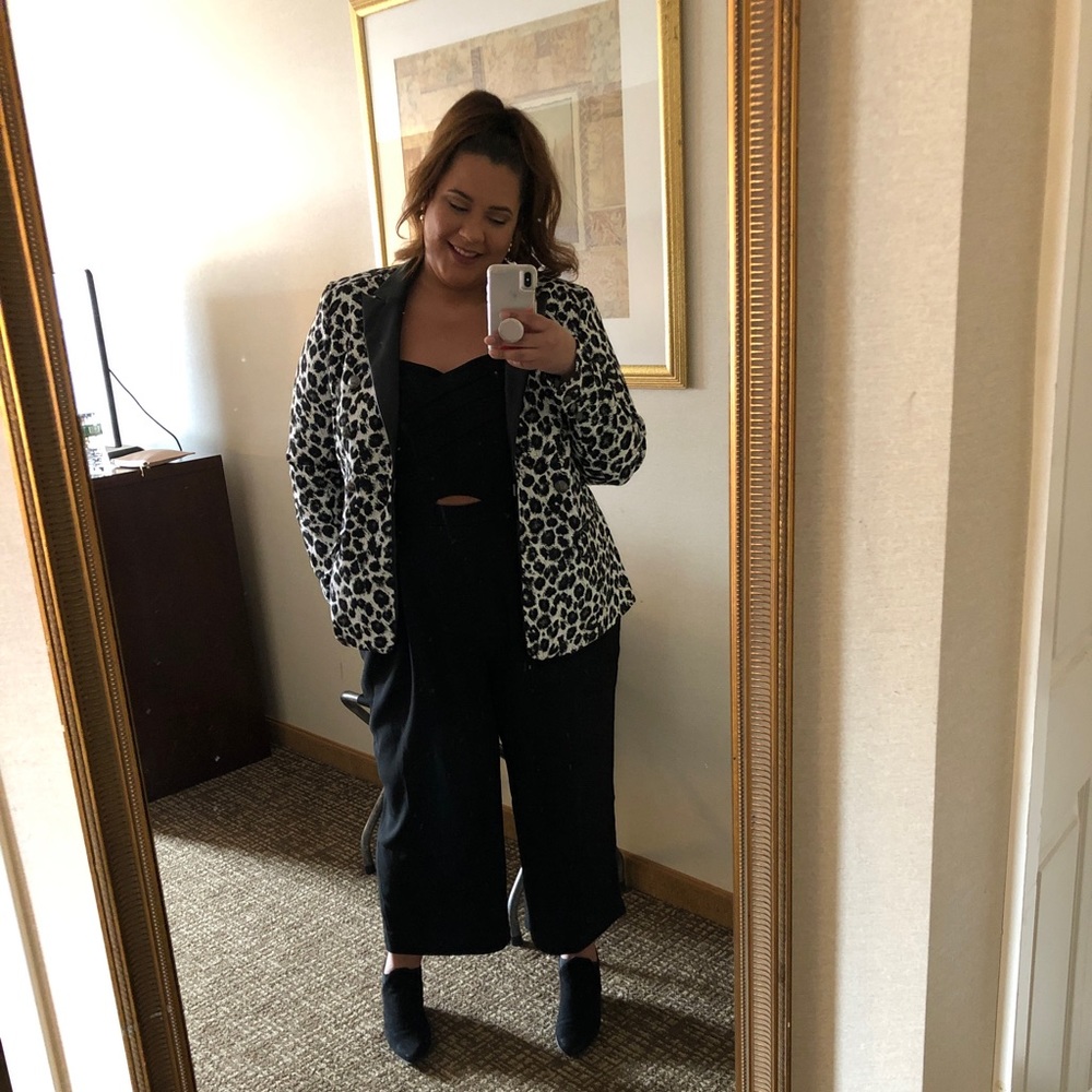 Black and White Animal Print Blazer